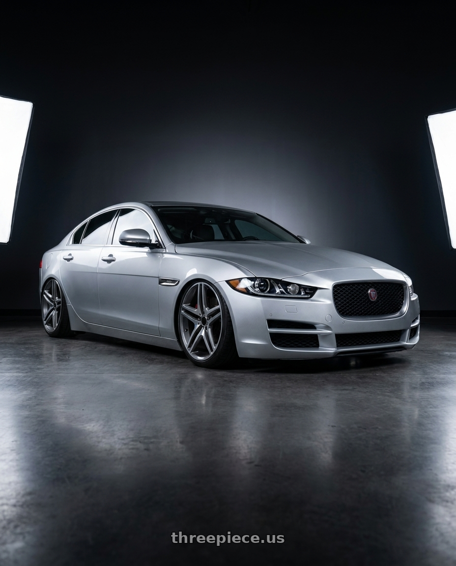 2017 Jaguar Xe 2t with REPLICA WHEELS R5055 5x112 20x9.5+35 GREY / MACHINED wheels