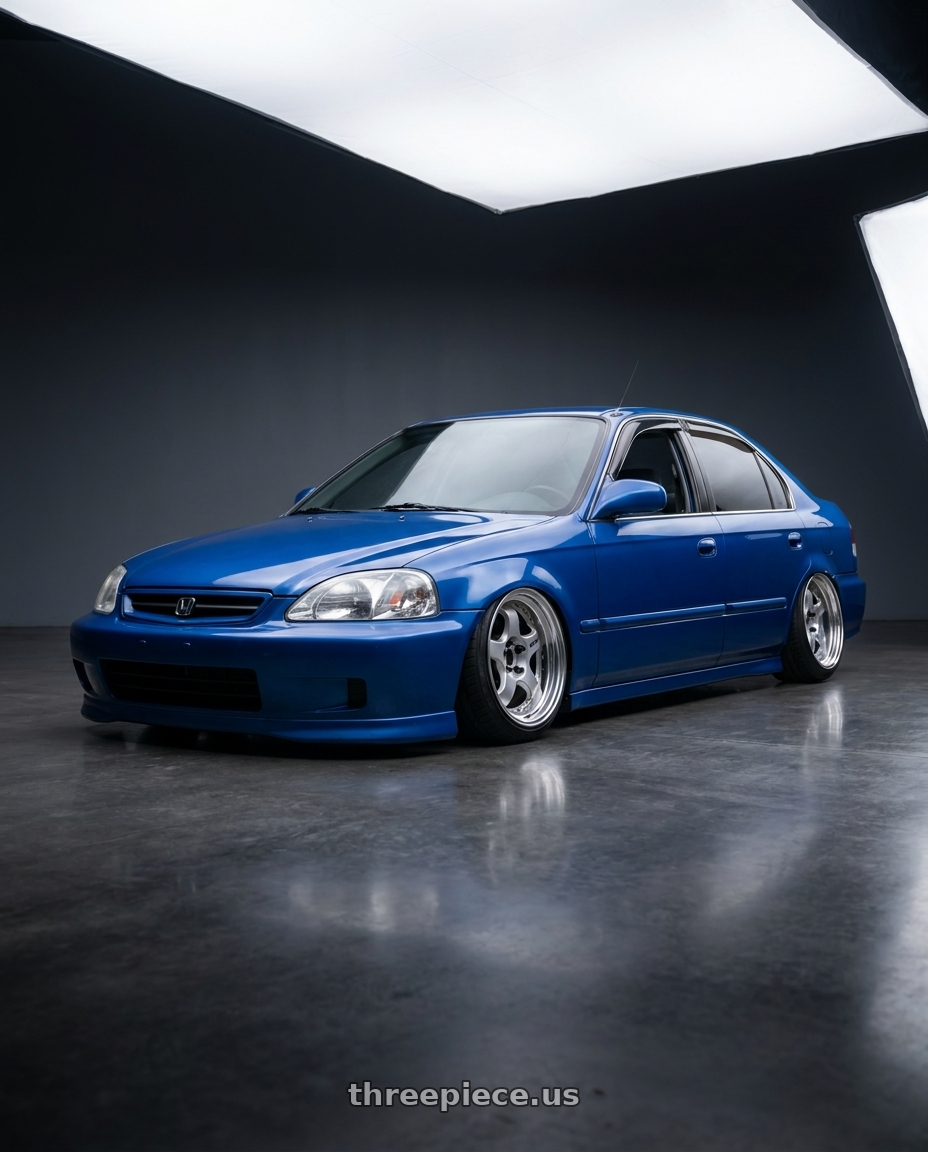 2000 honda civic sedan lx with Work Meister S1 2P 4x100 15x9+0 O Disk Silver wheels
