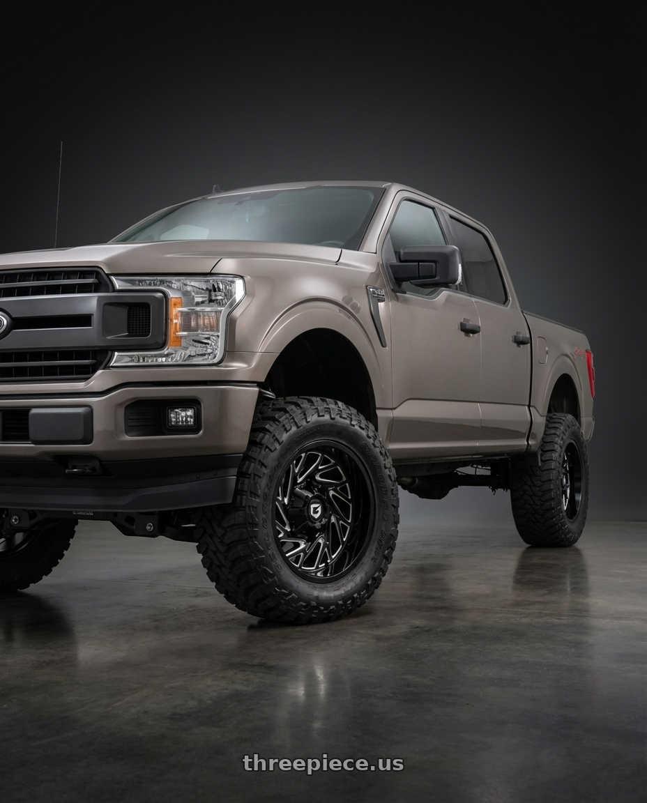 2019 Ford F-150 with Gear Off Road 769BM 6X135/6x139.7 22x10 -19 Gloss Black Milled wheels