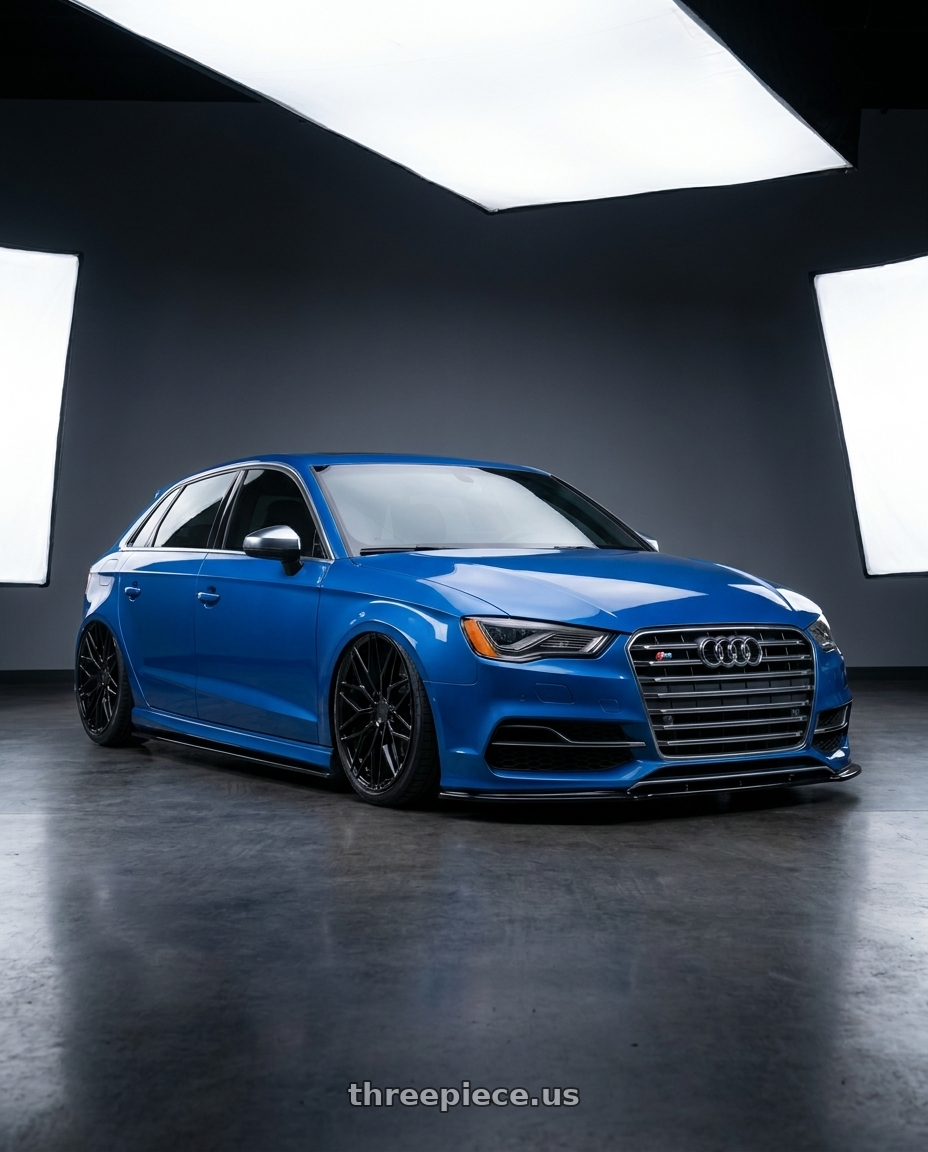 2019 Audi S3 8V with Avant Garde Wheels M520R 5X112 19x9.5 +40 Gloss Black wheels