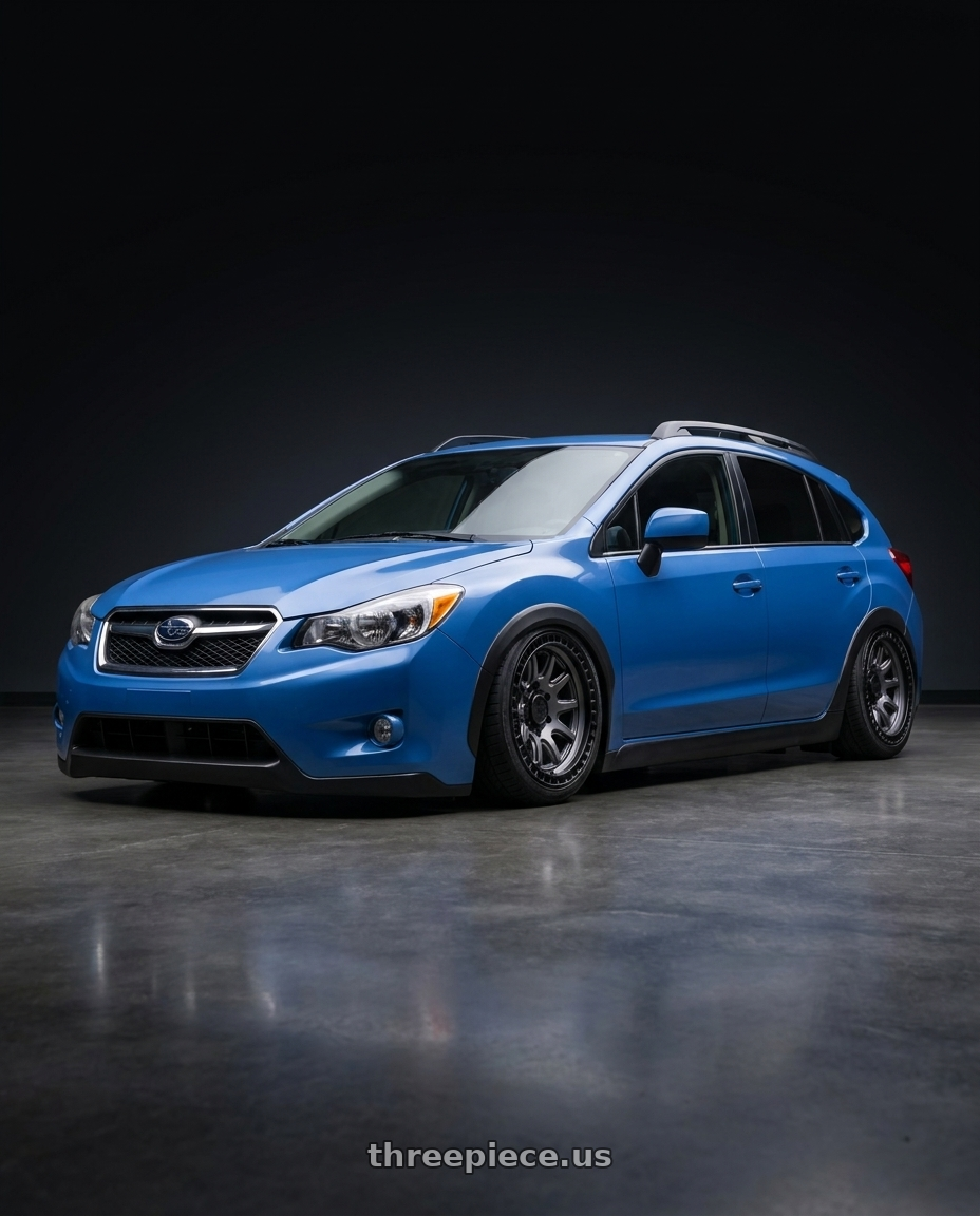 2015 Subaru xv with Black Rhino CALICO 5X127 17X8.5 0 MATTE GUNMETAL W/ MATTE BLACK LIP wheels
