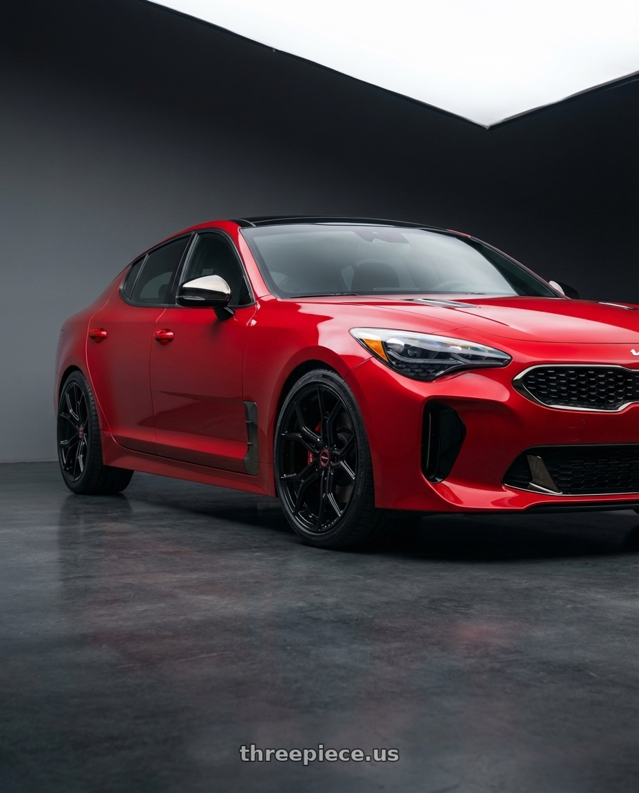 2022 Kia Stinger GT with Vossen HF-5 19x9.5 / 5x114.3 / ET40 / Deep Face / 73.1 - Gloss Black Wheel - HF5-9N63 wheels