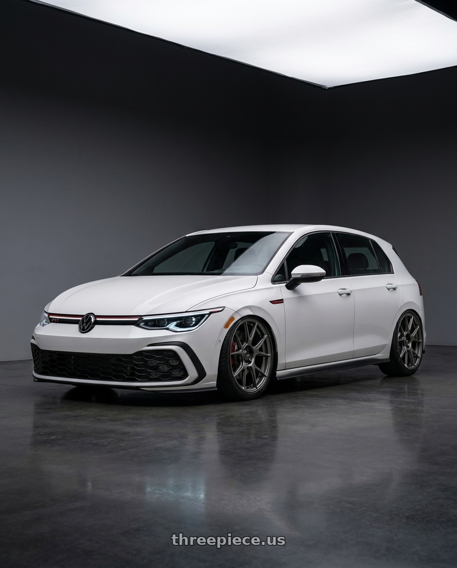 2023 Golf gti with Konig Ampliform 5x112 18x8.5+43 Dark Metallic Graphite wheels