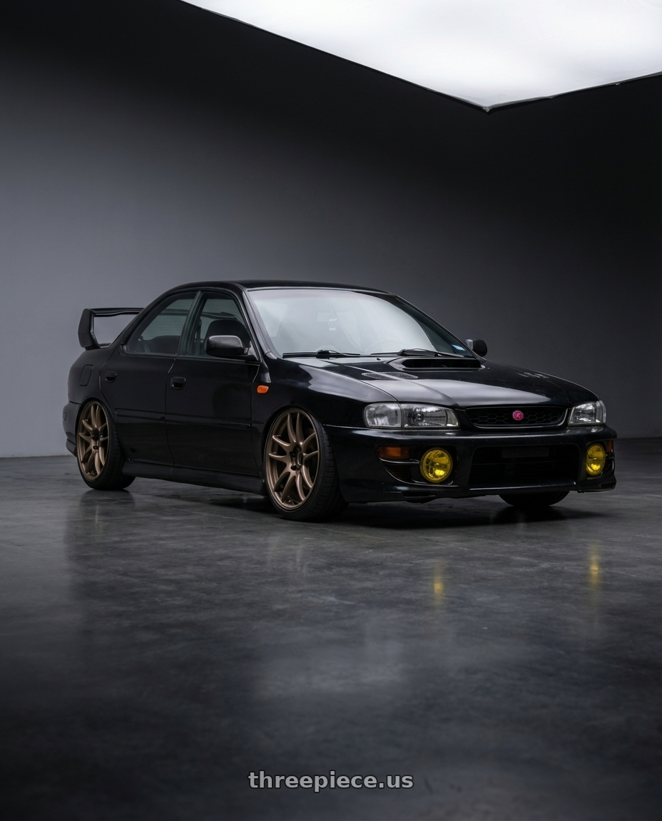 1998 Subaru Impreza GC8 with Work Emotion Cr Kiwami 5x100 17x8 +35 Matte Bronze wheels
