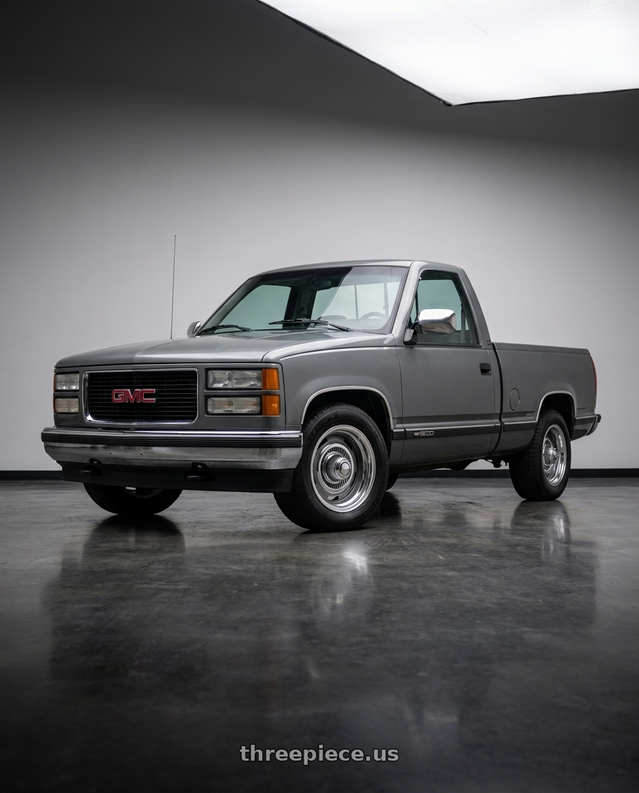 1993 gmc sierra sle single with Vision American-Muscle 55 Rally 5x127 15x7+6 Silver wheels
