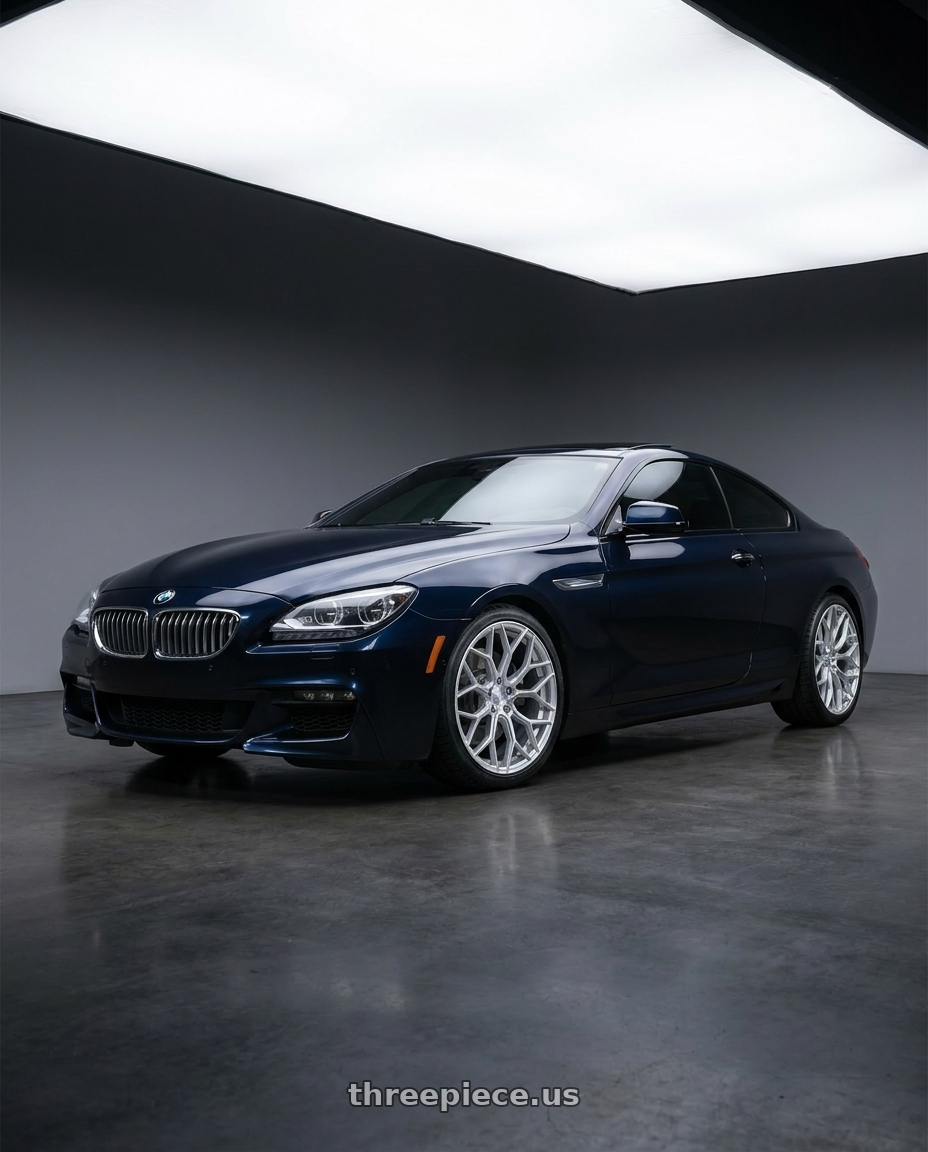 2014 bmw f13 640i coupe m sport with DOLCE PERFORMANCE PISTA 5x112 19x8.5 +28 Gloss Silver Machined Face wheels