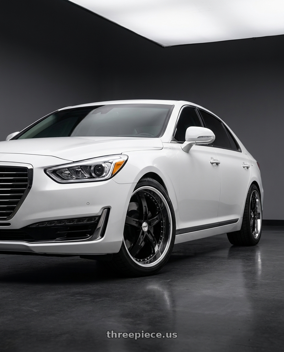2018 genesis g90 ultimate with TSW JARAMA 5X114.3 20X10 +40 GLOSS BLACK W/ MIRROR CUT LIP wheels