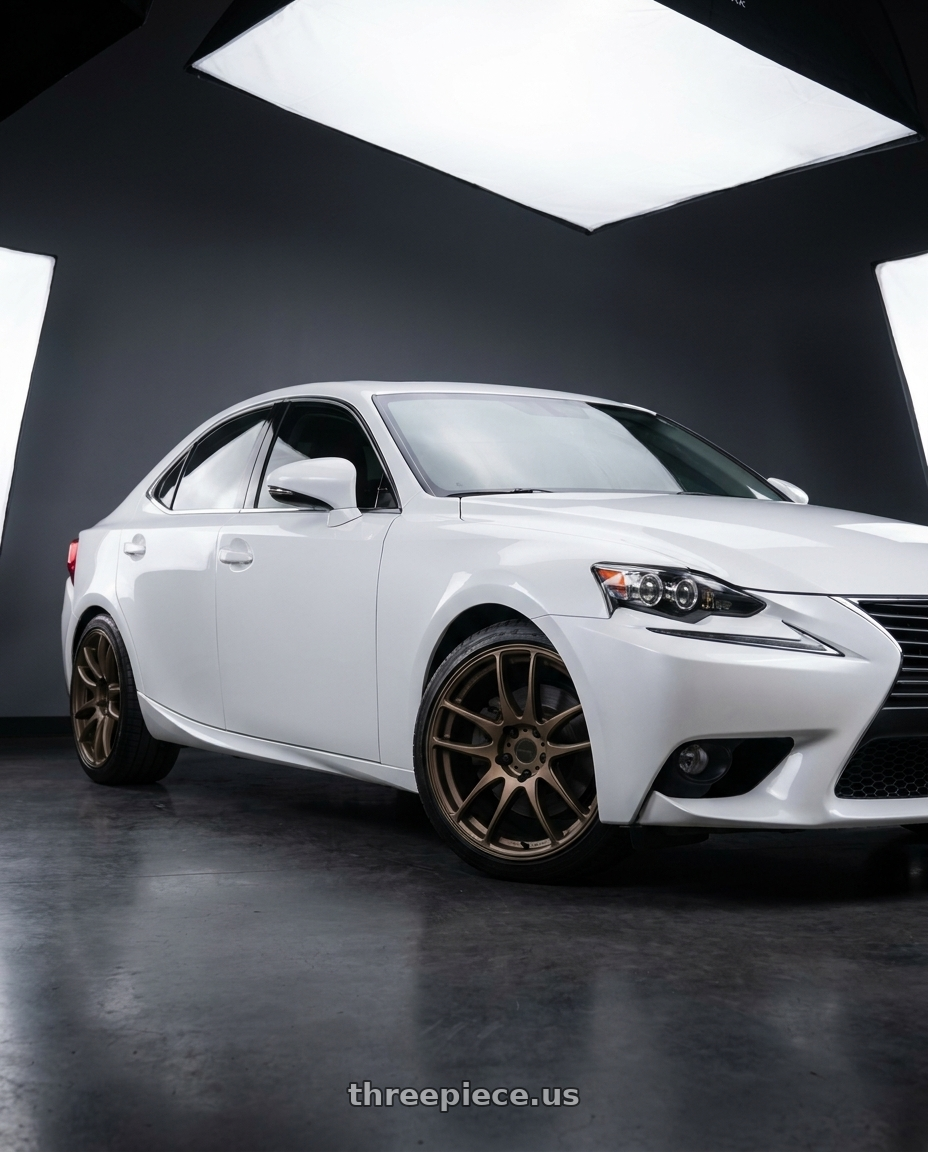 2014 Lexus IS250 Luxury White with Work Emotion Cr Kiwami 5x114.3 18x9.5 +38 Matte Bronze wheels