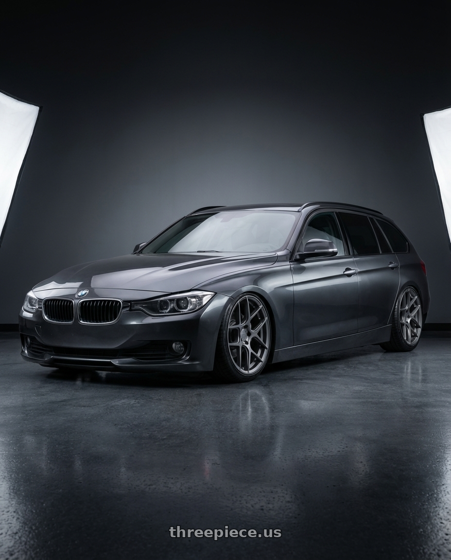 2016 BMW 3 Series F30 with Aodhan AFF2 5x120 19x9.5+35 Matte Gray wheels