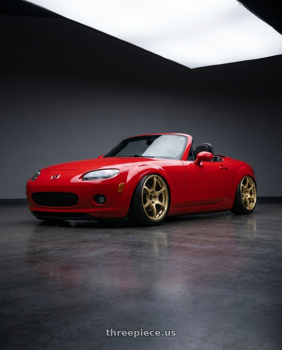 2012 Mazda MX-5 Miata NC with Advan RGIII 5x114.3 17x9.0+45 Gold wheels