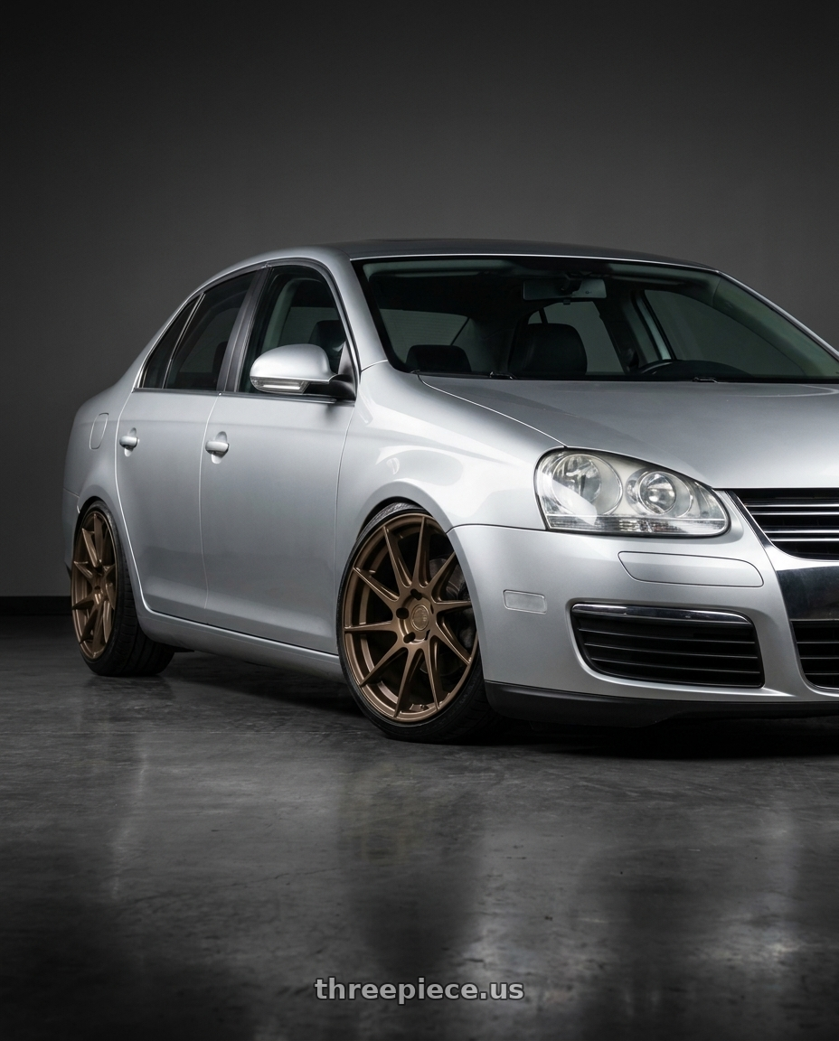 2009 Volkswagen Jetta GLI MK5 with Aodhan AH09 5x112 18x8.5 +35 Matte Bronze wheels
