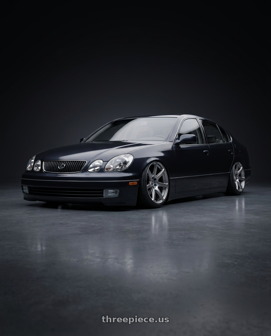 2004 LEXUS GS300 with Work Emotion T7r 5x100 18x10.5 +12 Gt Silver wheels