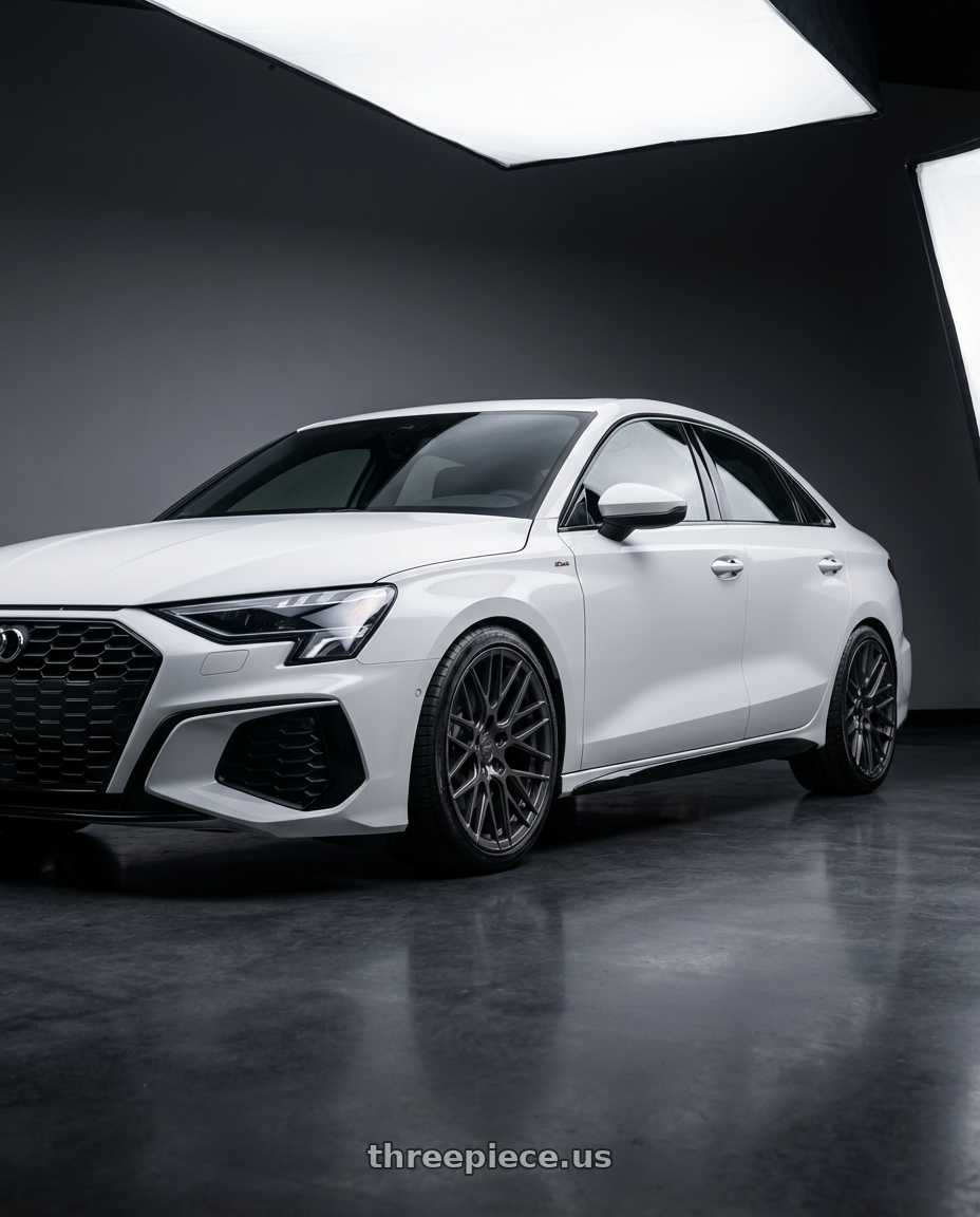 2024 Audi S3 8Y with ESR Wheels FORGETECH SERIES RF11 5x112 19x10.5 +22 Matte Graphite wheels