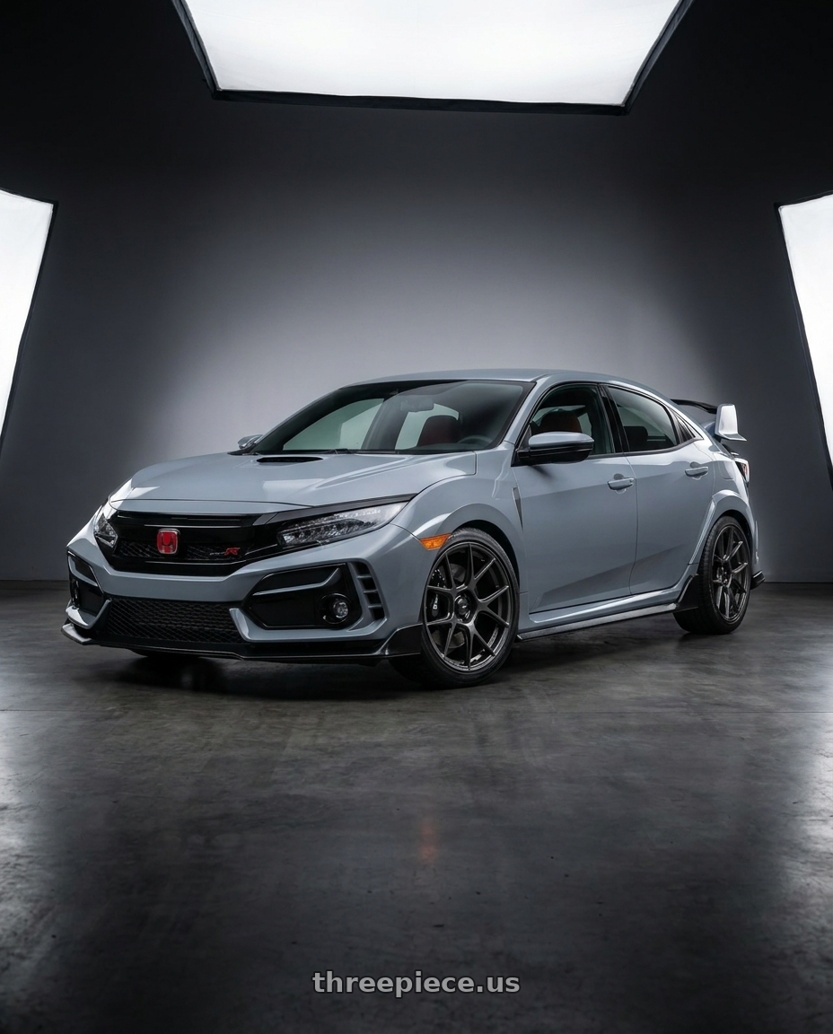 2021 Honda Civic Type R with Konig Ampliform 5x120 18x8.5+32 Dark Metallic Graphite wheels