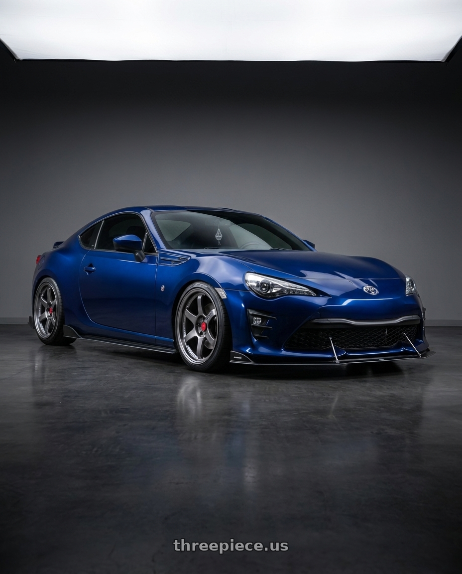 2017 Toyota 86 blue with Aodhan AH08 5x100 18x8.5+35 Hyper Black wheels