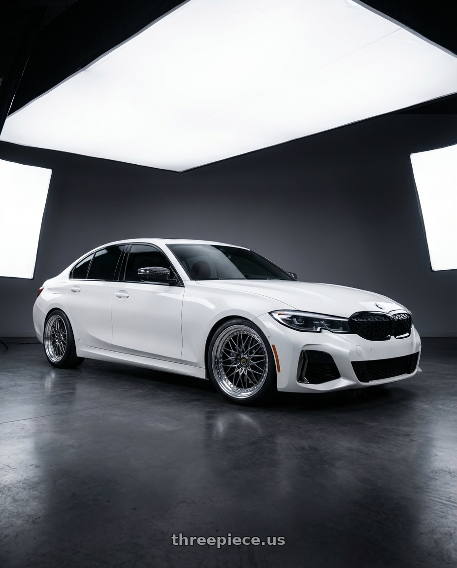 2020 bmw m340i with Work Vs-Xv 5x100 18x7+28 A Disk Brilliant Silver Black wheels