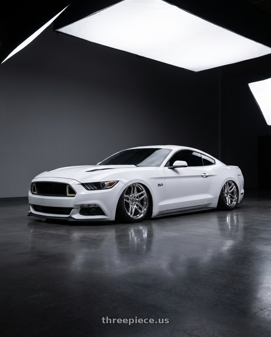2015 ford mustang with HERITAGE WHEEL EBISU MONOC 5x114.3 19x9.5 +38 CHROME wheels