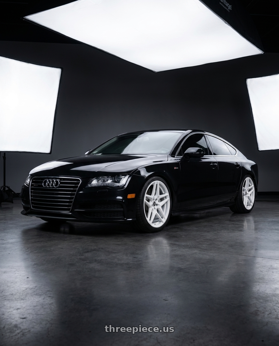 2012 audi A7 with HERITAGE WHEEL EBISU MONOC 5x112 20x9 +25 WHITE wheels
