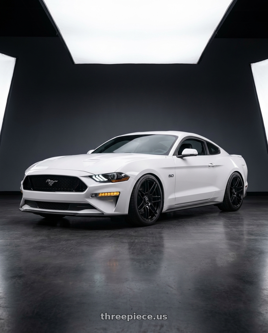2021 Ford Mustang GT with Forgestar F14 5x114.3 20x9.5 +29 Gloss Black wheels