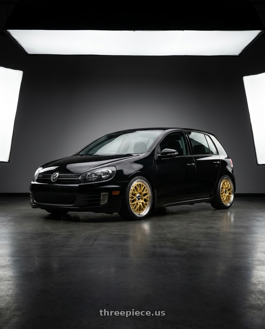 2012 Golf TDI with Rotiform 1PC R156 LSR 5X112 18X8.5 +45 MATTE GOLD MACHINED wheels