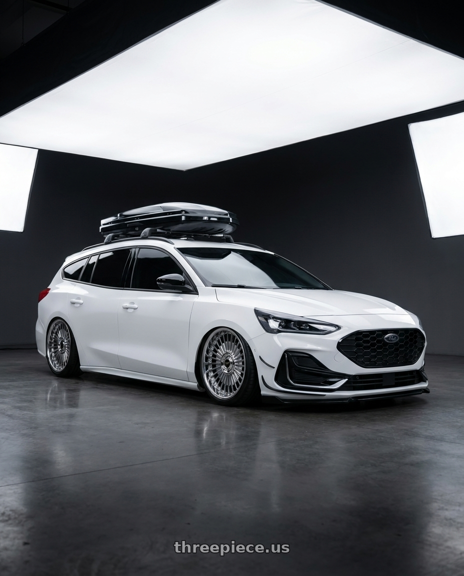 2023 ford focus wagon with Work Emitz Black Polish 5x100 19x8.0 +38 wheels
