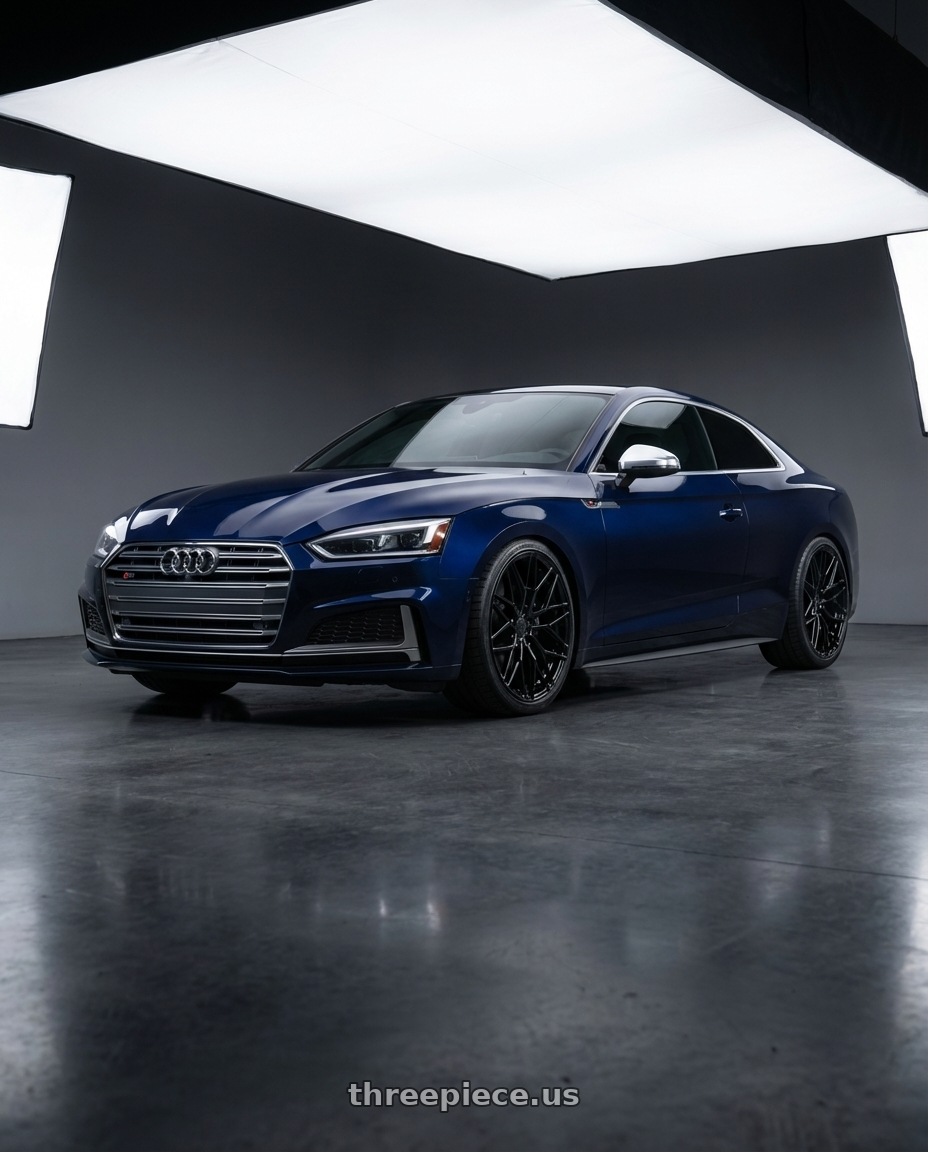 2014 Audi S5 B8 with Avant Garde Wheels M520R 5X112 19x8.5 +35 Gloss Black wheels