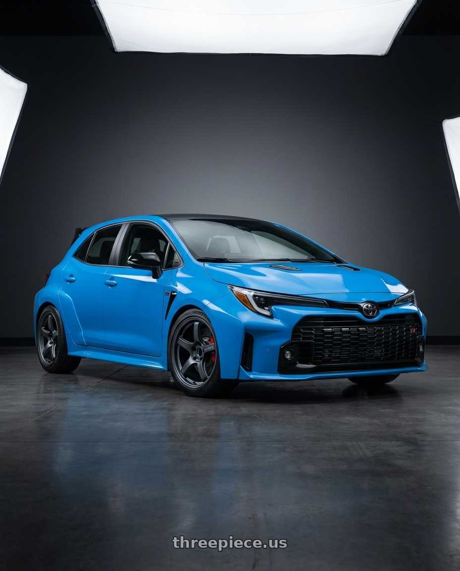 2024 Toyota GR Corolla with Gram Lights 57CR 5x114.3 18x10.5+12 Gunblue II wheels