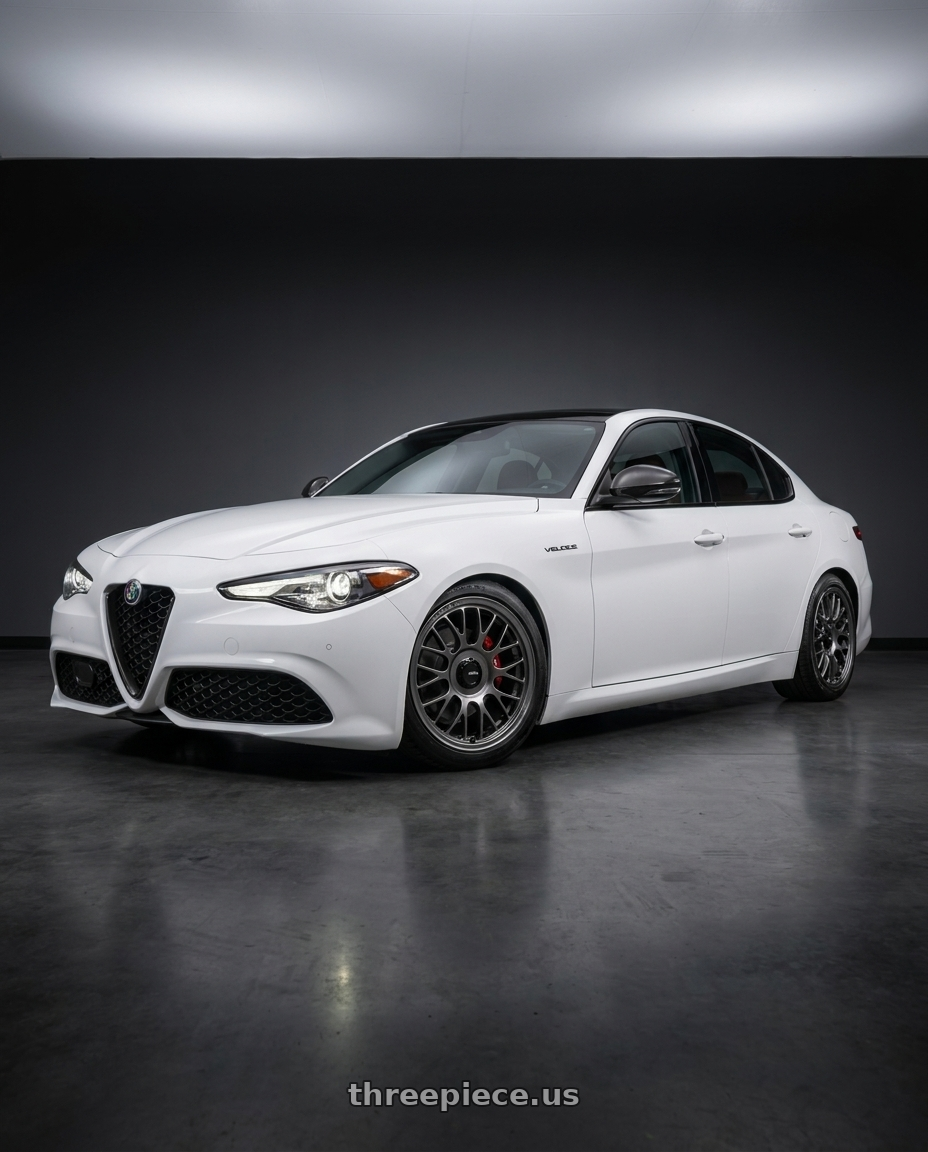 2022 Alfa Romeo Giulia Veloce with Konig MRK1 5X114.3 19x9.5+40 Hyper Carbon - Gloss Black Gear Cap/Logo/Cover Plate wheels
