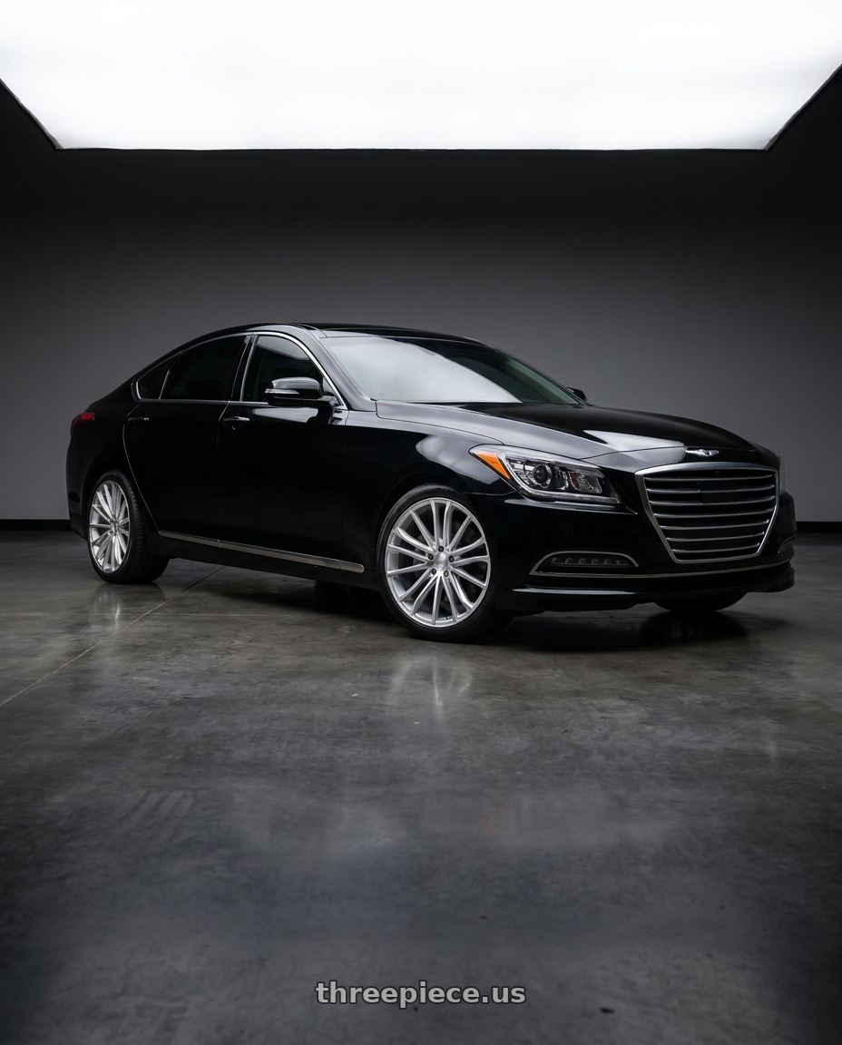 2016 Hyundai Genesis 3 8 with Axe CF2 5x114 19X8.5+40 SILVER wheels
