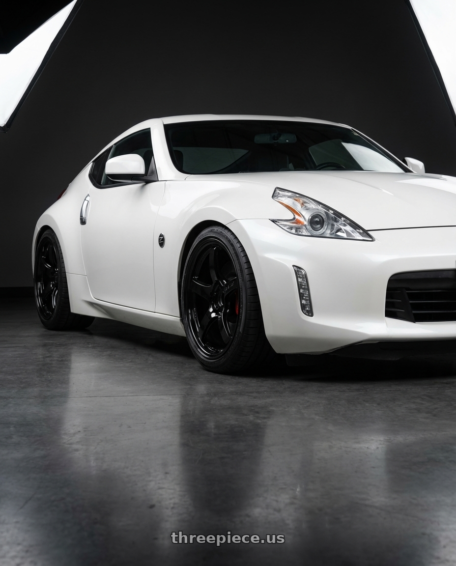 2019 Nissan 370Z with Gram Lights 57CR 5x114.3 19x10.5+12 Glossy Black wheels