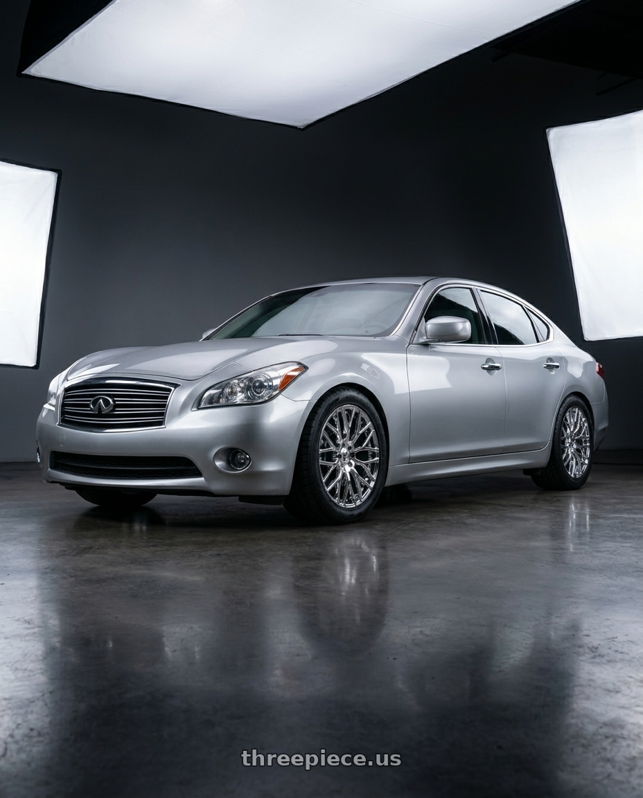 2011 Infiniti M37x with TOUREN TR76 3276 5x114.3 20x8.5 +35 CHROME wheels