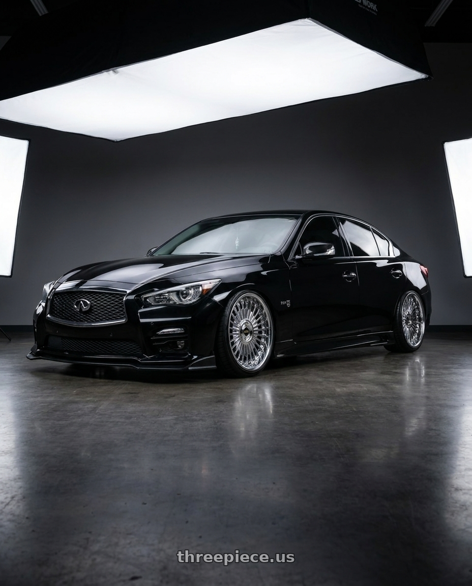 2017 Infiniti Q50 with Work Emitz Chrome 5x114.3 19x9.5 +45 wheels