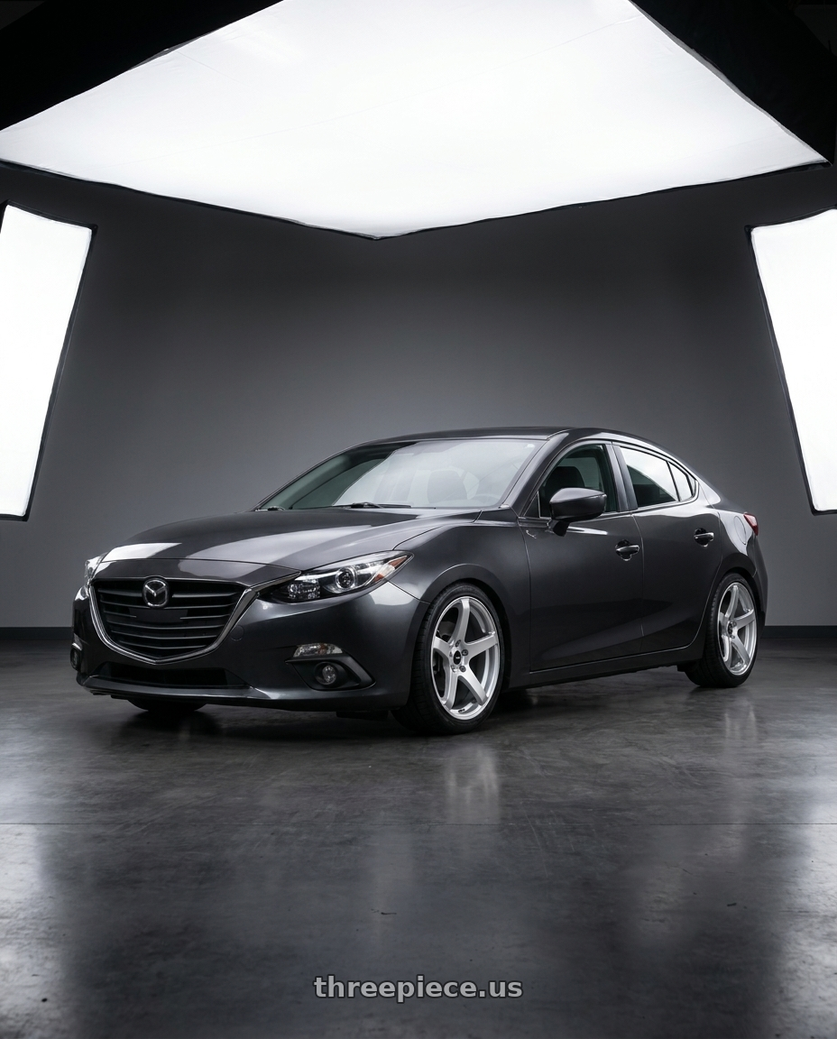 2017 Mazda Mazda3 Grand Touring with Enkei Kojin 5x114.3 18x8+40 Matte Silver wheels