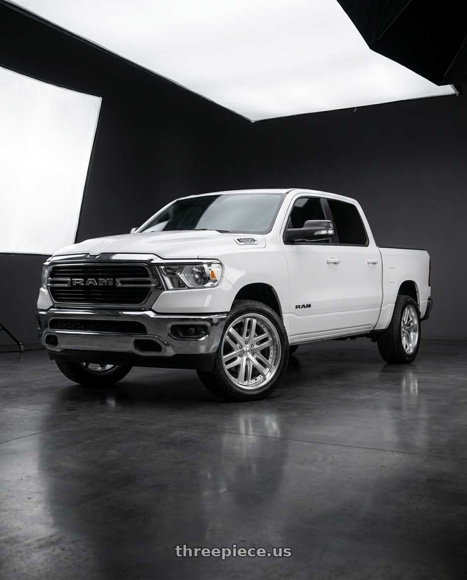 2021 Ram 1500 with Work Ls Brightring Suv 6x139.7 20x8.5+12 O Disk Calm Silver wheels