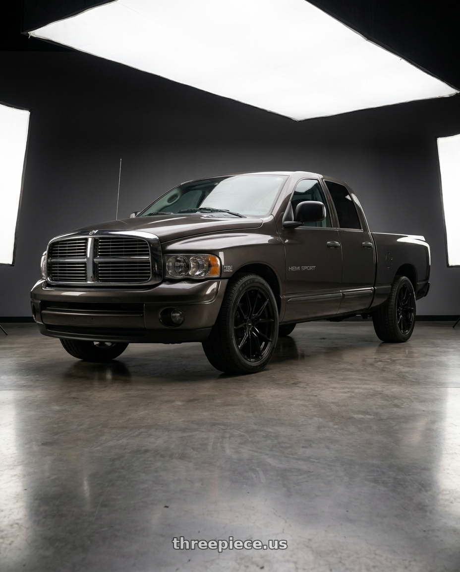 2004 Dodge Ram Hemisport with Advanti Racing 80B Hybris 5x114.3 18x8 +35 Gloss Black wheels