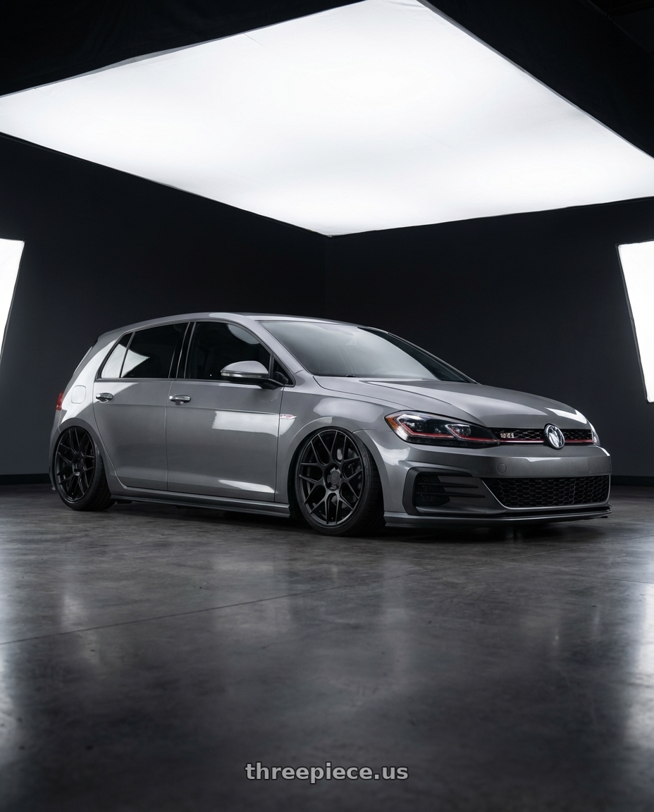 2019 Volkswagen GTI MK7 with Aodhan AFF2 5x112 19x9.5+35 Matte Black wheels