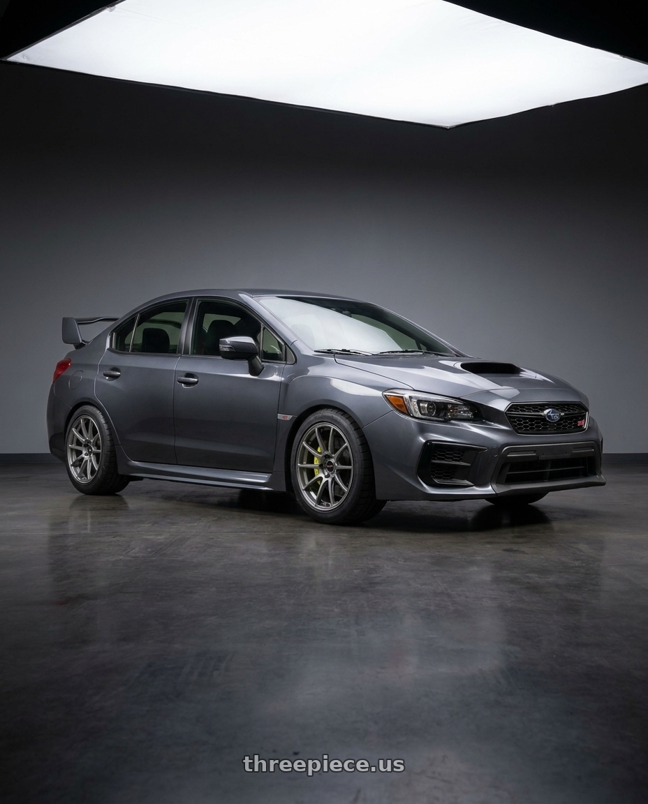 2021 WRX STI with Enkei Triumph 5x114.3 18x9.5+38 Storm Gray wheels
