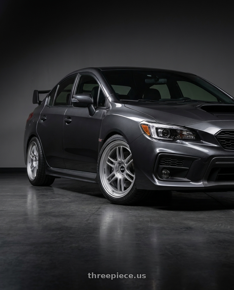 2021 Subaru WRX with Enkei RPF1 5x114.3 18x9.5+38 Silver wheels