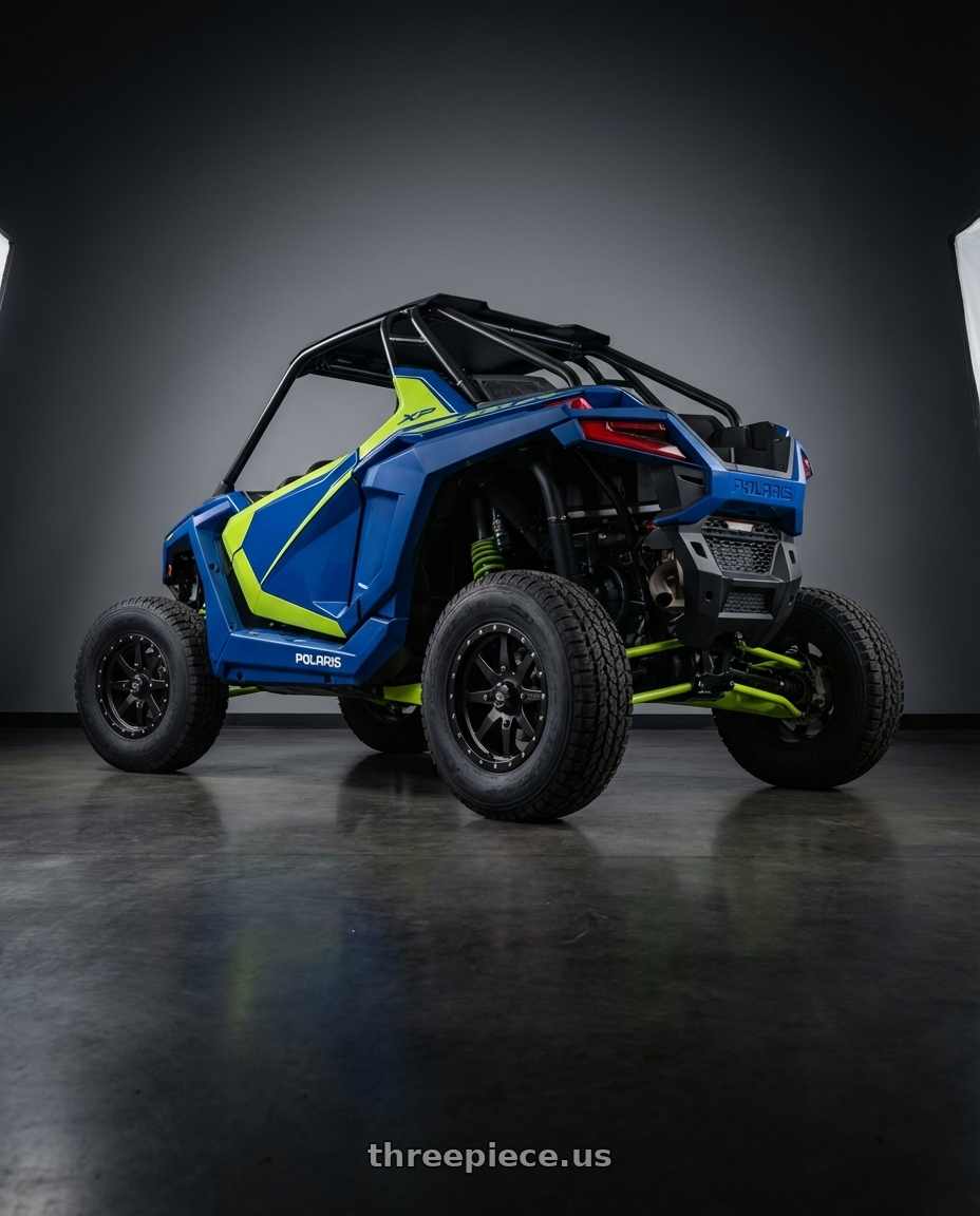 2025 pro xp  with MSA Offroad Wheels M20 KORE 4X156 16X7 +0 SATIN BLACK wheels rear three quarter view square tires