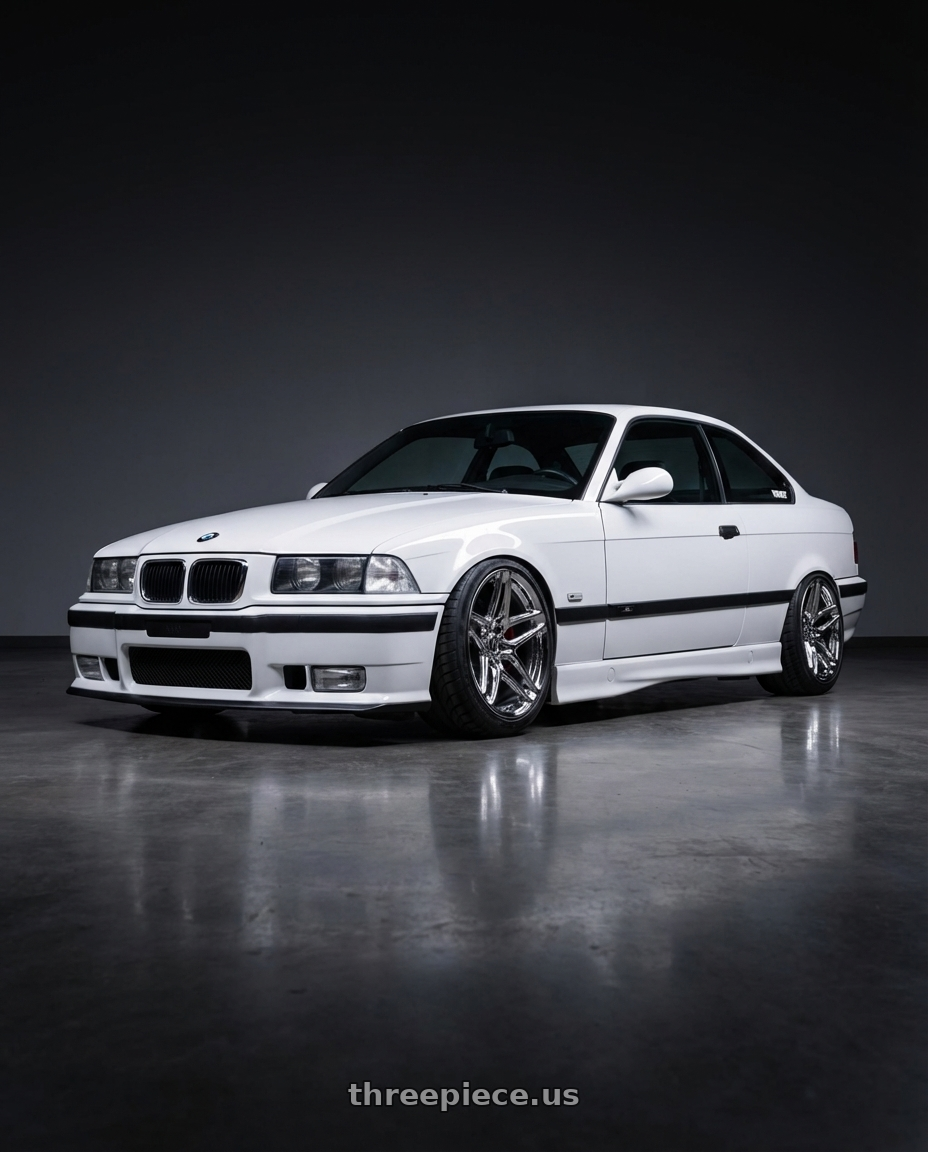 1998 bmw m3 with HERITAGE WHEEL EBISU MONOC 5x108 19x8.5 +35 CHROME wheels