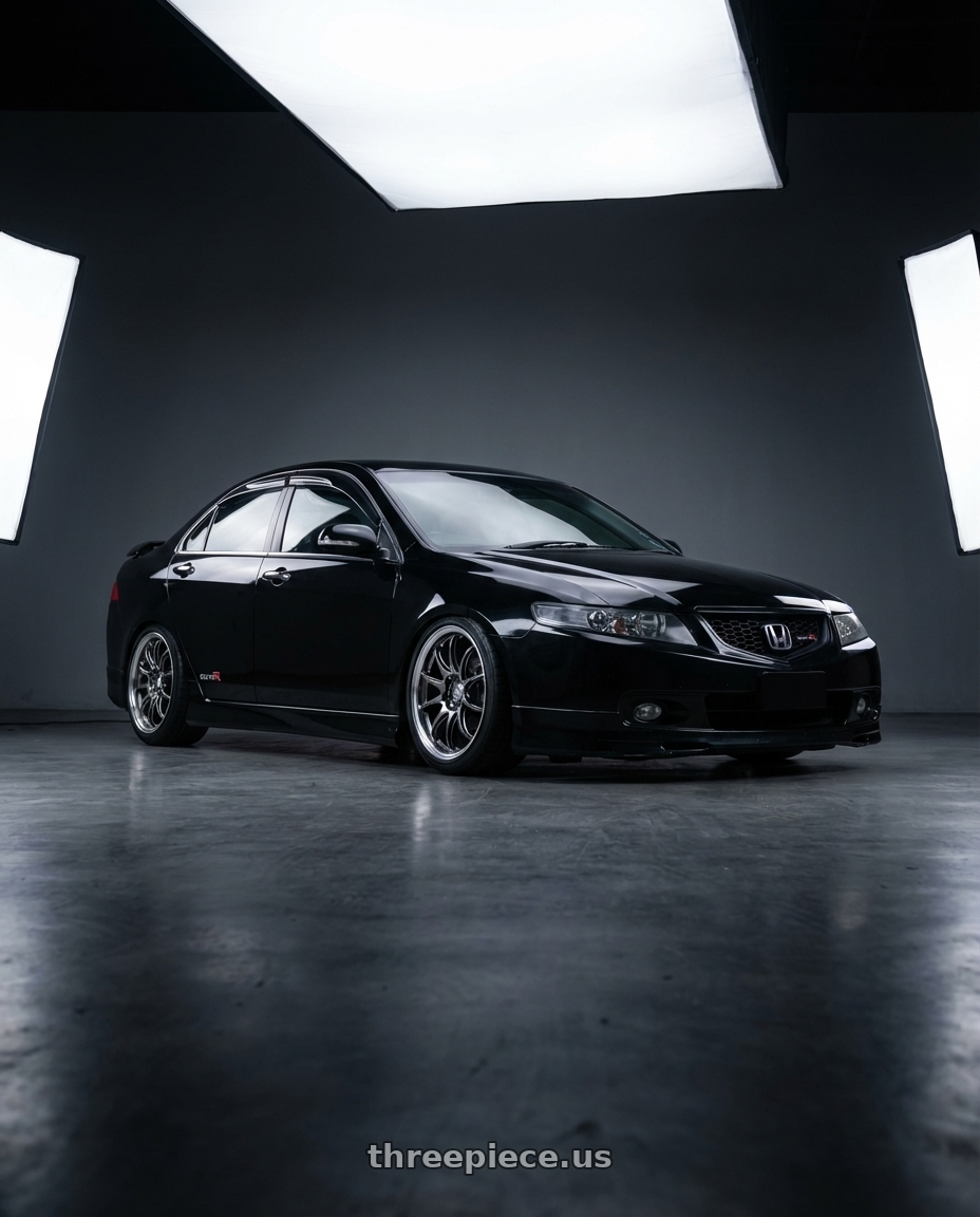 2005 Honda accord euro r with Work Cr 2P 4x100 17x9.5 +22 GT Silver wheels