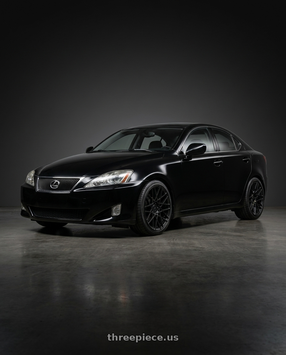 2007 lexus is250 with Rotiform 1PC R112 BLQ 5X114.3 18X8.5 +45 MATTE BLACK wheels