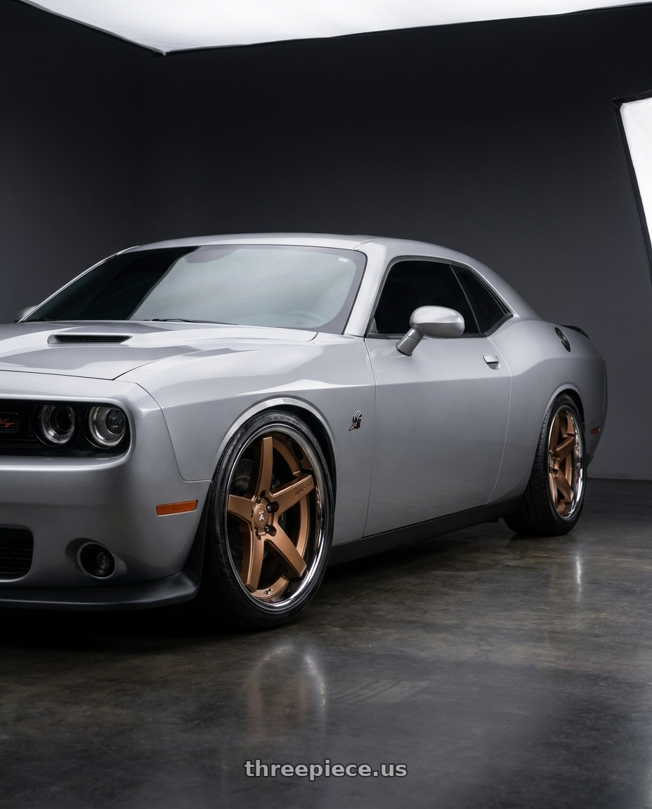 2023 dodge challenger r t with Asanti Black ABL31 REGAL 5X115 22X9 +15 SATIN BRONZE W/ CHROME LIP wheels