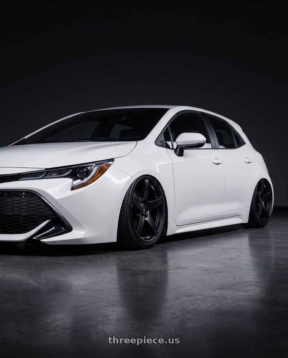 2023 Toyota Corolla Hatchback with Ssr Gtv01 5x114.3 18x9+35  FLAT BLACK wheels