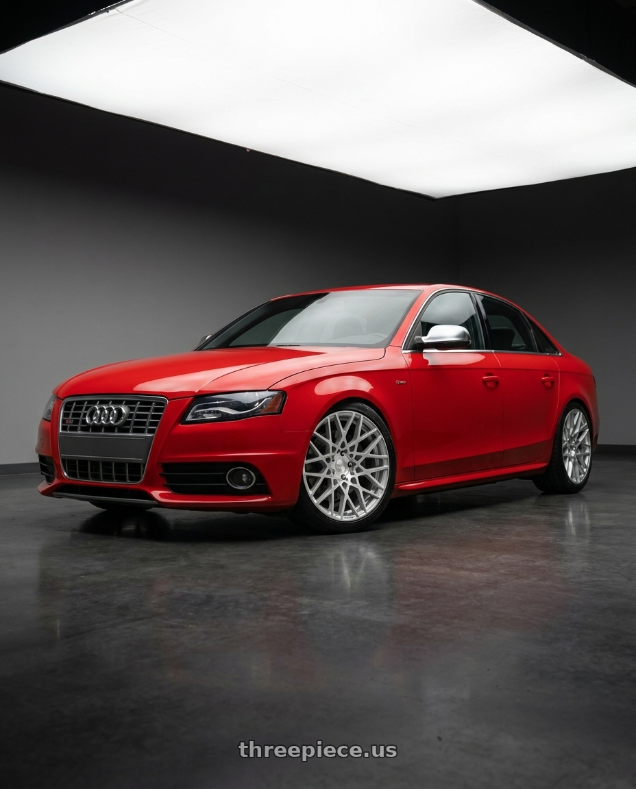 2010 Audi S4 with Rotiform 1PC R110 BLQ 5X112 18X8.5 +35 GLOSS SILVER MACHINED wheels