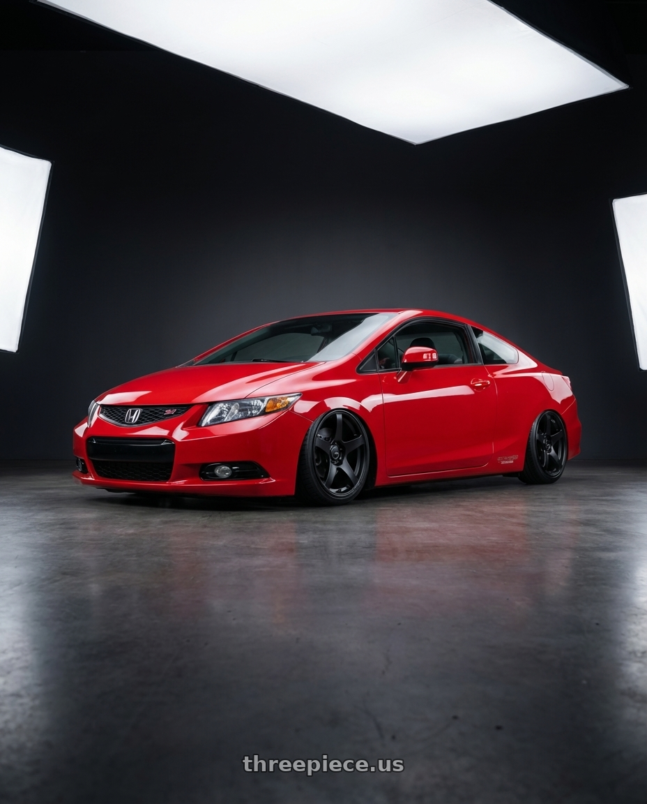 2011 Honda Civic Si with Ssr Gtv01 5x114.3 18x9+35  FLAT BLACK wheels