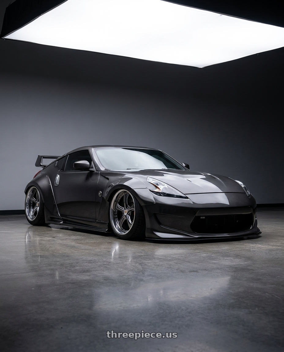 2020 Nissan 370Z with Work Wheels VS-KF 5x120 20x10.5+59 Brilliant Silver Black A Disk FULL REVERSE wheels