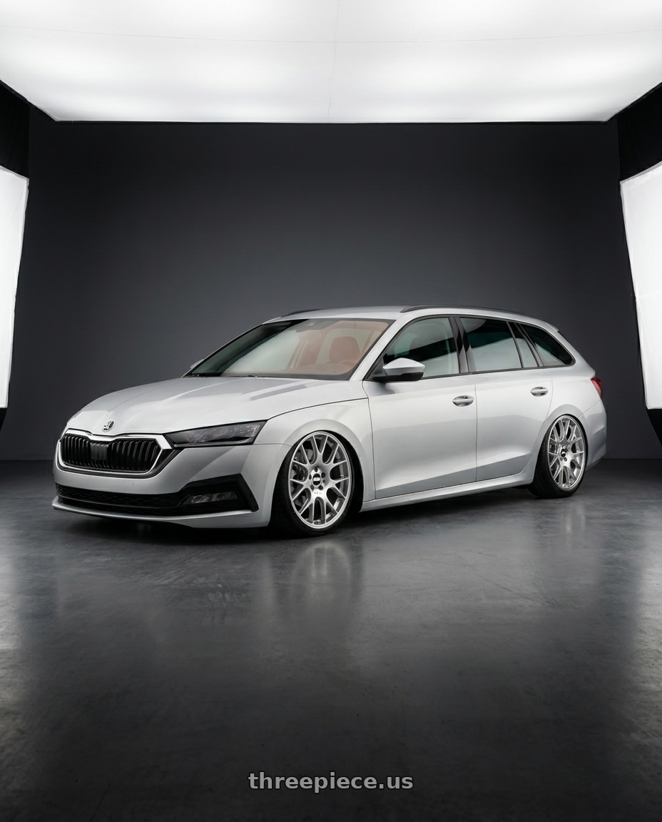 2025 Skoda octavia combi with BBS CH-R 5x130 19x11 +56 Brilliant Silver Polished Rim Protector wheels