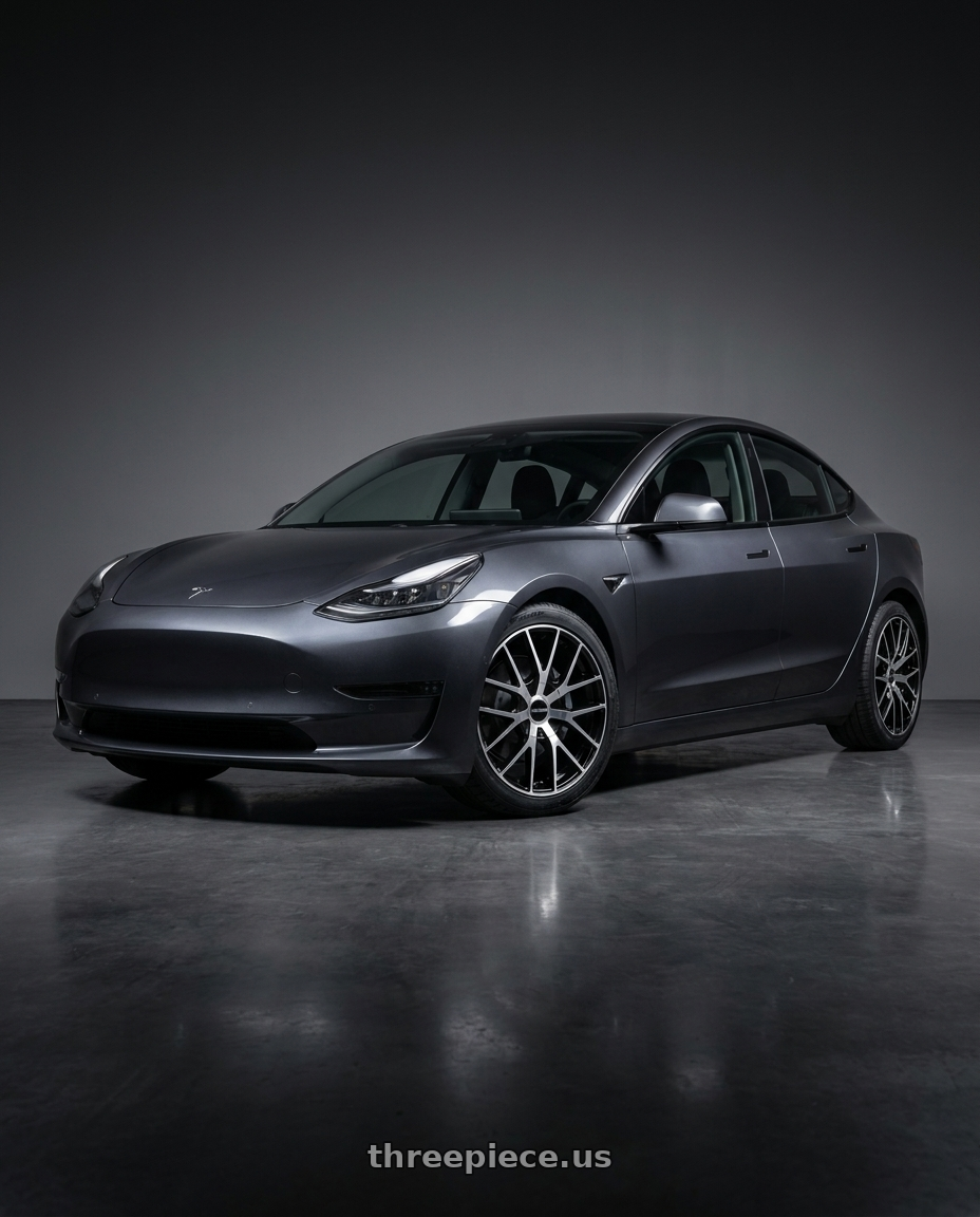 2026 Tesla Model 3 with TOUREN TR60 3260 5x108/5x114.3 18x8 +40 GLOSS BLACK MACHINED wheels