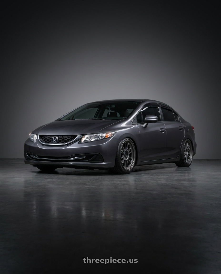 2015 honda civic lx with Konig Hypergram 5x114.3 18x8.5+45 Matte Grey wheels